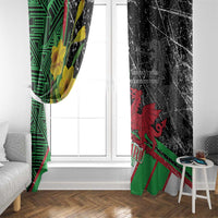 Wales Saint David's Day Window Curtain Cymru Am Byth Welsh Dragon - Wonder Print Shop