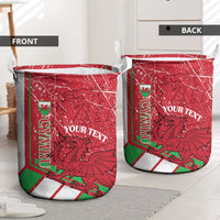 Wales Football Custom Laundry Basket 2026 Come On Cymru Grunge Style - Wonder Print Shop