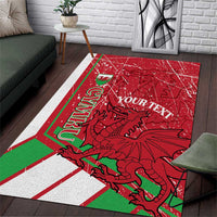 Wales Football Custom Area Rug 2026 Come On Cymru Grunge Style - Wonder Print Shop