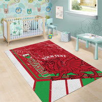 Wales Football Custom Area Rug 2026 Come On Cymru Grunge Style - Wonder Print Shop