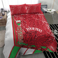 Wales Football Custom Bedding Set 2026 Come On Cymru Grunge Style - Wonder Print Shop