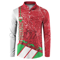 Wales Football Custom Button Sweatshirt 2026 Come On Cymru Grunge Style - Wonder Print Shop