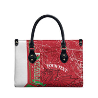 Wales Football Custom Leather Bag 2026 Come On Cymru Grunge Style - Wonder Print Shop