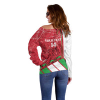 Wales Football Custom Off Shoulder Sweater 2026 Come On Cymru Grunge Style - Wonder Print Shop