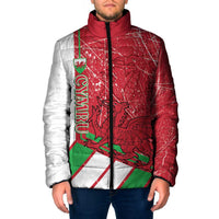 Wales Football Custom Padded Jacket 2026 Come On Cymru Grunge Style - Wonder Print Shop