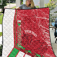 Wales Football Custom Quilt 2026 Come On Cymru Grunge Style - Wonder Print Shop