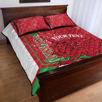 Wales Football Custom Quilt Bed Set 2026 Come On Cymru Grunge Style - Wonder Print Shop