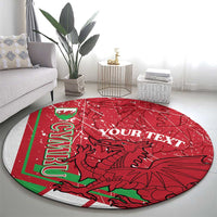 Wales Football Custom Round Carpet 2026 Come On Cymru Grunge Style - Wonder Print Shop