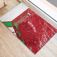 Wales Football Custom Rubber Doormat 2026 Come On Cymru Grunge Style - Wonder Print Shop
