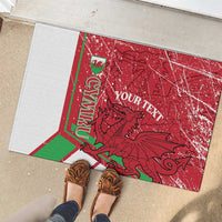Wales Football Custom Rubber Doormat 2026 Come On Cymru Grunge Style - Wonder Print Shop