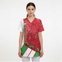 Wales Football Custom Scrub Top 2026 Come On Cymru Grunge Style - Wonder Print Shop