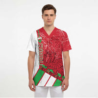 Wales Football Custom Scrub Top 2026 Come On Cymru Grunge Style - Wonder Print Shop