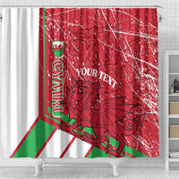 Wales Football Custom Shower Curtain 2026 Come On Cymru Grunge Style - Wonder Print Shop