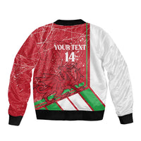 Wales Football Custom Sleeve Zip Bomber Jacket 2026 Come On Cymru Grunge Style - Wonder Print Shop