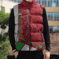 Wales Football Custom Sleeveless Puffer Jacket 2026 Come On Cymru Grunge Style - Wonder Print Shop