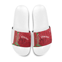 Wales Football Custom Slide Sandals 2026 Come On Cymru Grunge Style - Wonder Print Shop