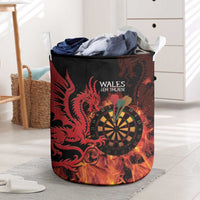 Wales Darts Laundry Basket Cymru Dragon Gem Ymlaen Flaming Vibes - Wonder Print Shop