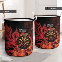 Wales Darts Laundry Basket Cymru Dragon Gem Ymlaen Flaming Vibes - Wonder Print Shop