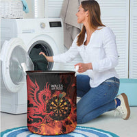Wales Darts Laundry Basket Cymru Dragon Gem Ymlaen Flaming Vibes - Wonder Print Shop