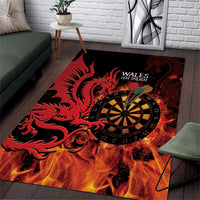Wales Darts Area Rug Cymru Dragon Gem Ymlaen Flaming Vibes - Wonder Print Shop