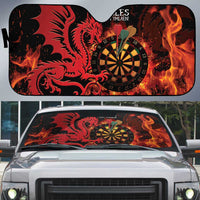 Wales Darts Auto Sun Shade Cymru Dragon Gem Ymlaen Flaming Vibes - Wonder Print Shop