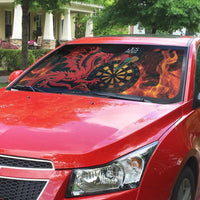 Wales Darts Auto Sun Shade Cymru Dragon Gem Ymlaen Flaming Vibes - Wonder Print Shop