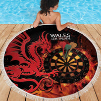 Wales Darts Beach Blanket Cymru Dragon Gem Ymlaen Flaming Vibes - Wonder Print Shop