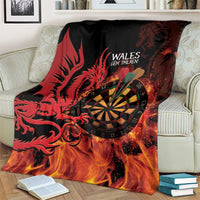 Wales Darts Blanket Cymru Dragon Gem Ymlaen Flaming Vibes - Wonder Print Shop