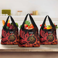 Wales Darts Grocery Bag Cymru Dragon Gem Ymlaen Flaming Vibes - Wonder Print Shop