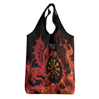 Wales Darts Grocery Bag Cymru Dragon Gem Ymlaen Flaming Vibes - Wonder Print Shop
