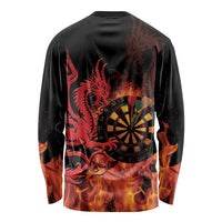 Wales Darts Long Sleeve Shirt Cymru Dragon Gem Ymlaen Flaming Vibes - Wonder Print Shop