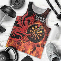 Wales Darts Men Tank Top Cymru Dragon Gem Ymlaen Flaming Vibes - Wonder Print Shop