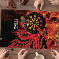 Wales Darts Puzzle Cymru Dragon Gem Ymlaen Flaming Vibes - Wonder Print Shop