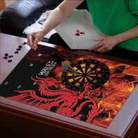 Wales Darts Puzzle Cymru Dragon Gem Ymlaen Flaming Vibes - Wonder Print Shop