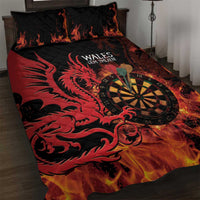 Wales Darts Quilt Bed Set Cymru Dragon Gem Ymlaen Flaming Vibes - Wonder Print Shop