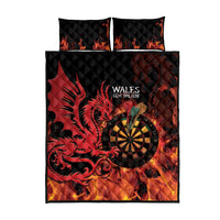 Wales Darts Quilt Bed Set Cymru Dragon Gem Ymlaen Flaming Vibes - Wonder Print Shop