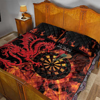 Wales Darts Quilt Bed Set Cymru Dragon Gem Ymlaen Flaming Vibes - Wonder Print Shop