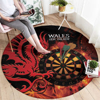 Wales Darts Round Carpet Cymru Dragon Gem Ymlaen Flaming Vibes - Wonder Print Shop