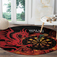 Wales Darts Round Carpet Cymru Dragon Gem Ymlaen Flaming Vibes - Wonder Print Shop