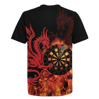 Wales Darts Rugby Jersey Cymru Dragon Gem Ymlaen Flaming Vibes - Wonder Print Shop