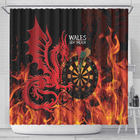 Wales Darts Shower Curtain Cymru Dragon Gem Ymlaen Flaming Vibes - Wonder Print Shop