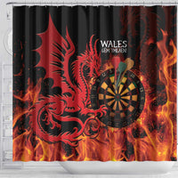 Wales Darts Shower Curtain Cymru Dragon Gem Ymlaen Flaming Vibes - Wonder Print Shop