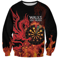 Wales Darts Sweatshirt Cymru Dragon Gem Ymlaen Flaming Vibes - Wonder Print Shop