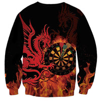 Wales Darts Sweatshirt Cymru Dragon Gem Ymlaen Flaming Vibes - Wonder Print Shop