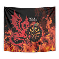 Wales Darts Tapestry Cymru Dragon Gem Ymlaen Flaming Vibes - Wonder Print Shop