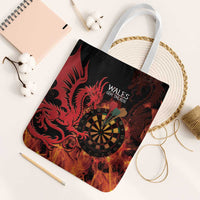 Wales Darts Tote Bag Cymru Dragon Gem Ymlaen Flaming Vibes - Wonder Print Shop