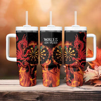 Wales Darts Tumbler With Handle Cymru Dragon Gem Ymlaen Flaming Vibes - Wonder Print Shop
