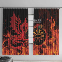 Wales Darts Window Curtain Cymru Dragon Gem Ymlaen Flaming Vibes - Wonder Print Shop