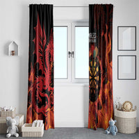 Wales Darts Window Curtain Cymru Dragon Gem Ymlaen Flaming Vibes - Wonder Print Shop