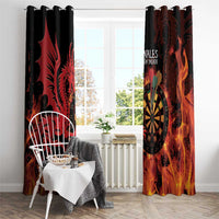 Wales Darts Window Curtain Cymru Dragon Gem Ymlaen Flaming Vibes - Wonder Print Shop